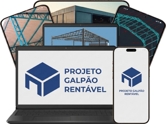 Mockup do Projeto Galpão Rentável em vários dispositivos